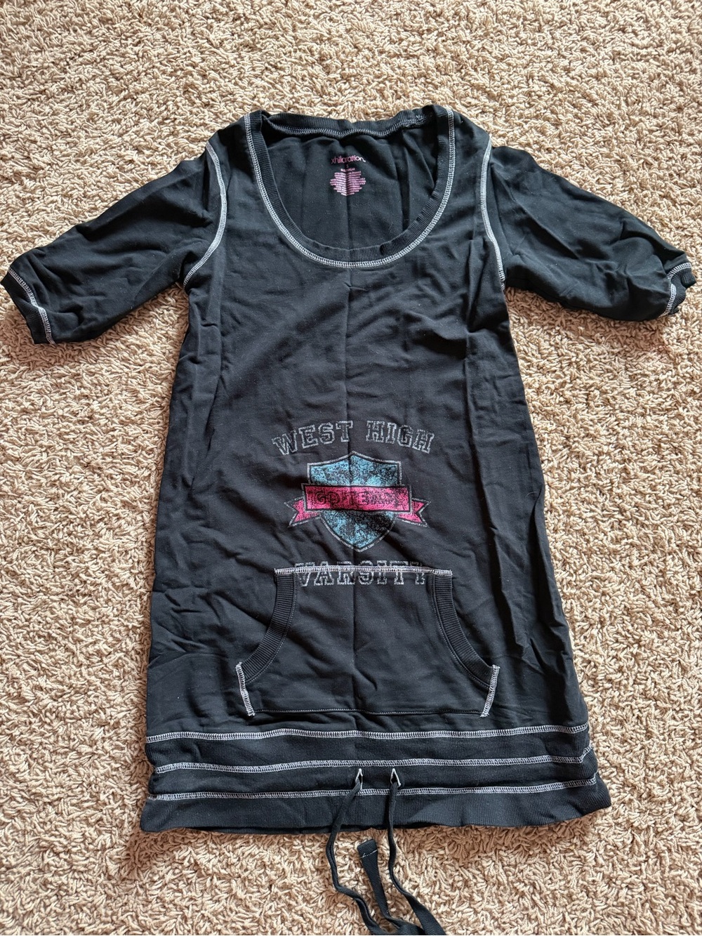 Xhilaration West High College Varsity Sleep Shirt Dress Size S